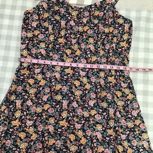 Linen blend 56% 𝅺Old Navy babydoll sun dress liberty floral flowers Smock Large - Picture 6 of 8